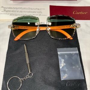 Cartier Black Frame W/ Green Lens